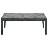 Rectangular Coffee Table Faux Grey Marble And Black