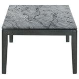 Rectangular Coffee Table Faux Grey Marble And Black