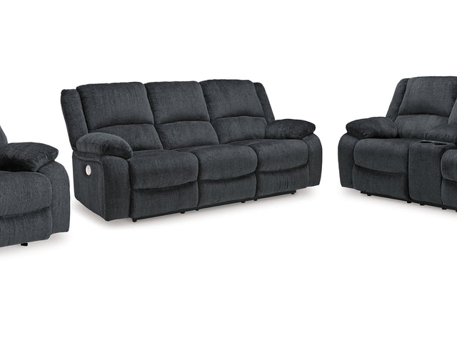 Draycoll Slate Power Reclining Sofa, Loveseat And Recliner