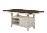 Tasnim Oak & Antique White Finish Counter Height Table