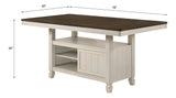 Tasnim Oak & Antique White Finish Counter Height Table