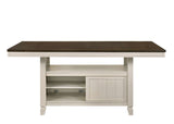 Tasnim Oak & Antique White Finish Counter Height Table