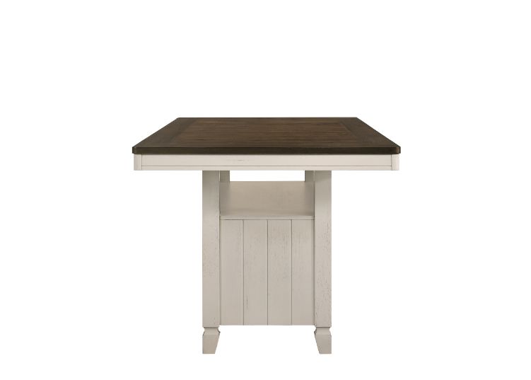 Tasnim Oak & Antique White Finish Counter Height Table