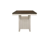 Tasnim Oak & Antique White Finish Counter Height Table
