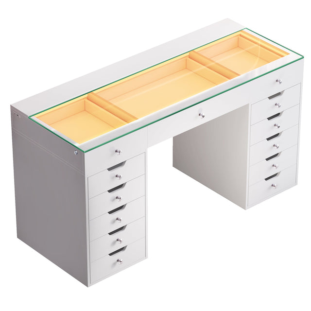 Eva Vanity Desk - 13 Storage Drawers