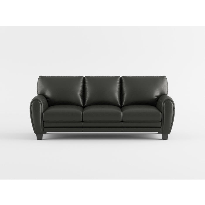 Rubin Black Faux Leather Sofa