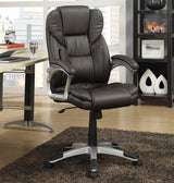 Kaffir Adjustable Height Office Chair Dark Brown And Silver