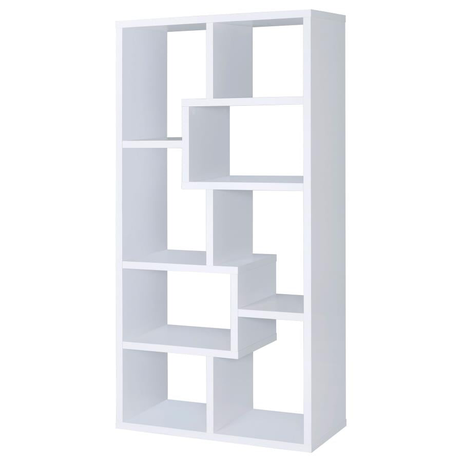 Theo 10-Shelf Bookcase White