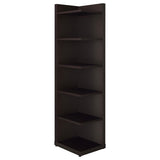 Pinckard 6-Tier Corner Bookcase Cappuccino