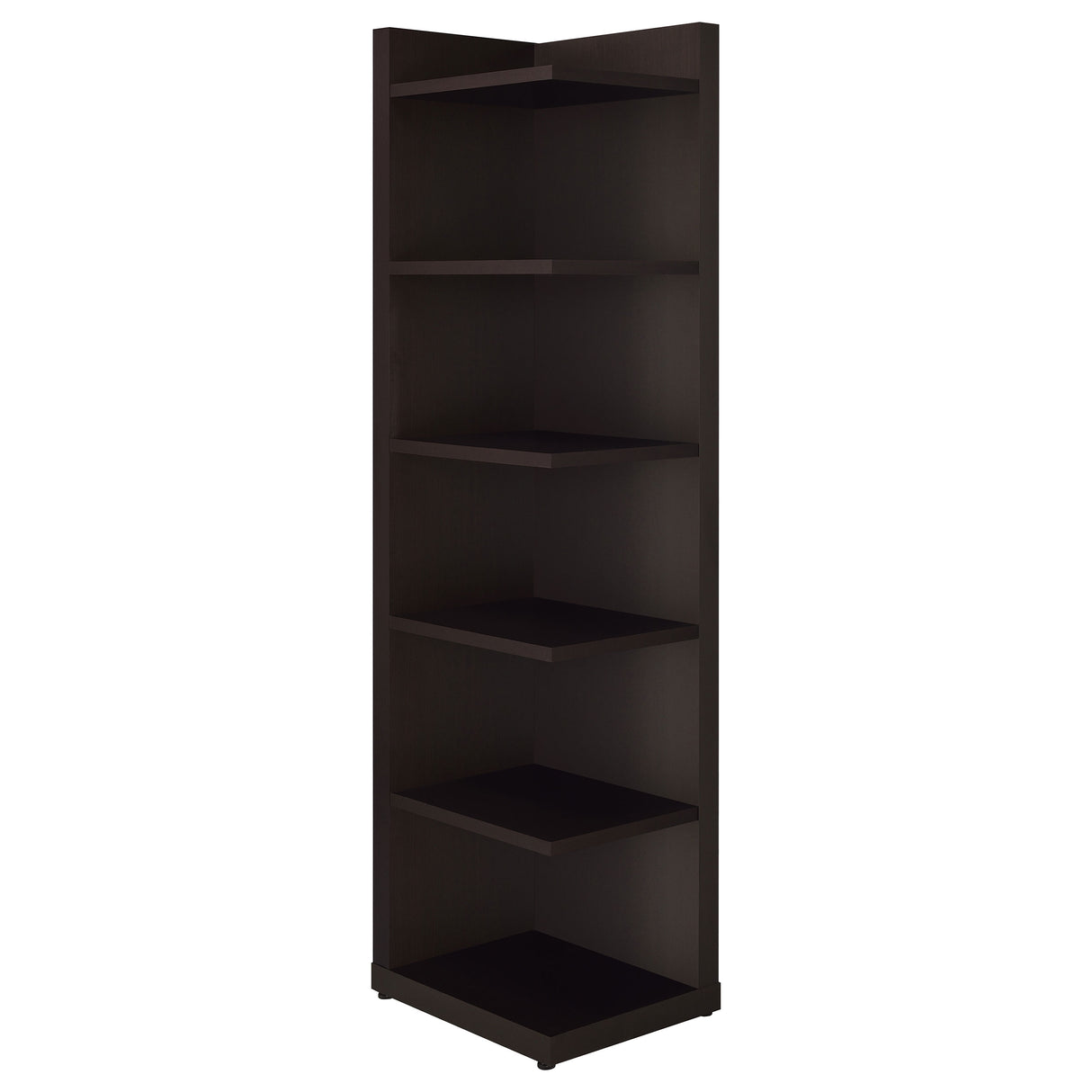 Pinckard 6-Tier Corner Bookcase Cappuccino