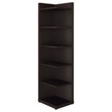 Pinckard 6-Tier Corner Bookcase Cappuccino