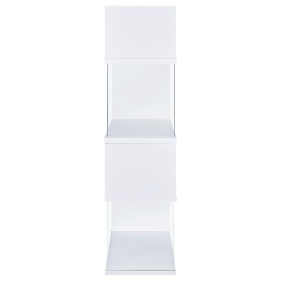 Emelle 4-Tier Bookcase White And Clear