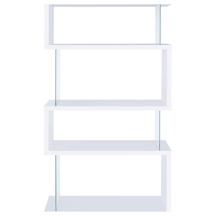Emelle 4-Tier Bookcase White And Clear