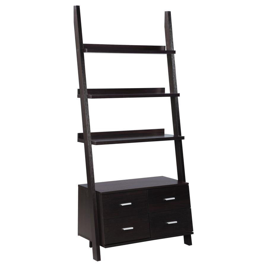 Colella 3-Piece Storage Ladder Bookcase Set Cappuccino