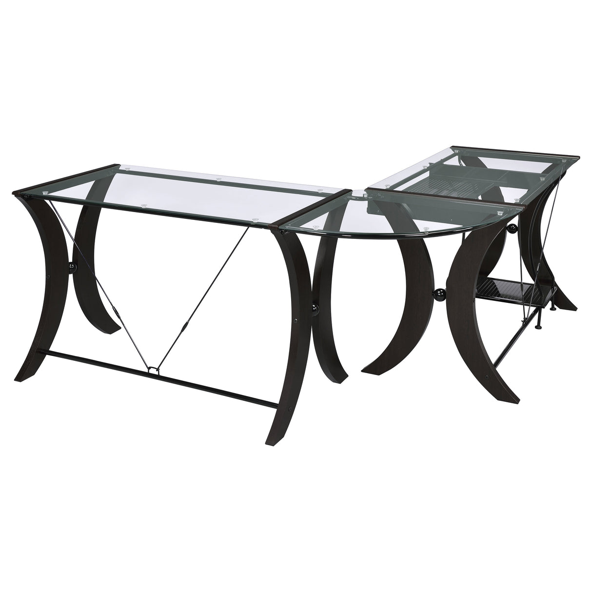 Monterey 3-Piece L-Shaped Computer Desk Set Cappuccino