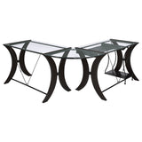 Monterey 3-Piece L-Shaped Computer Desk Set Cappuccino