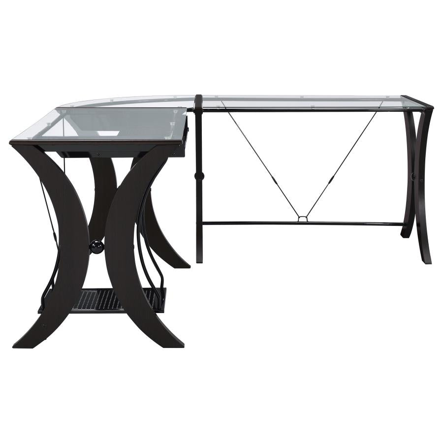 Monterey 3-Piece L-Shaped Computer Desk Set Cappuccino