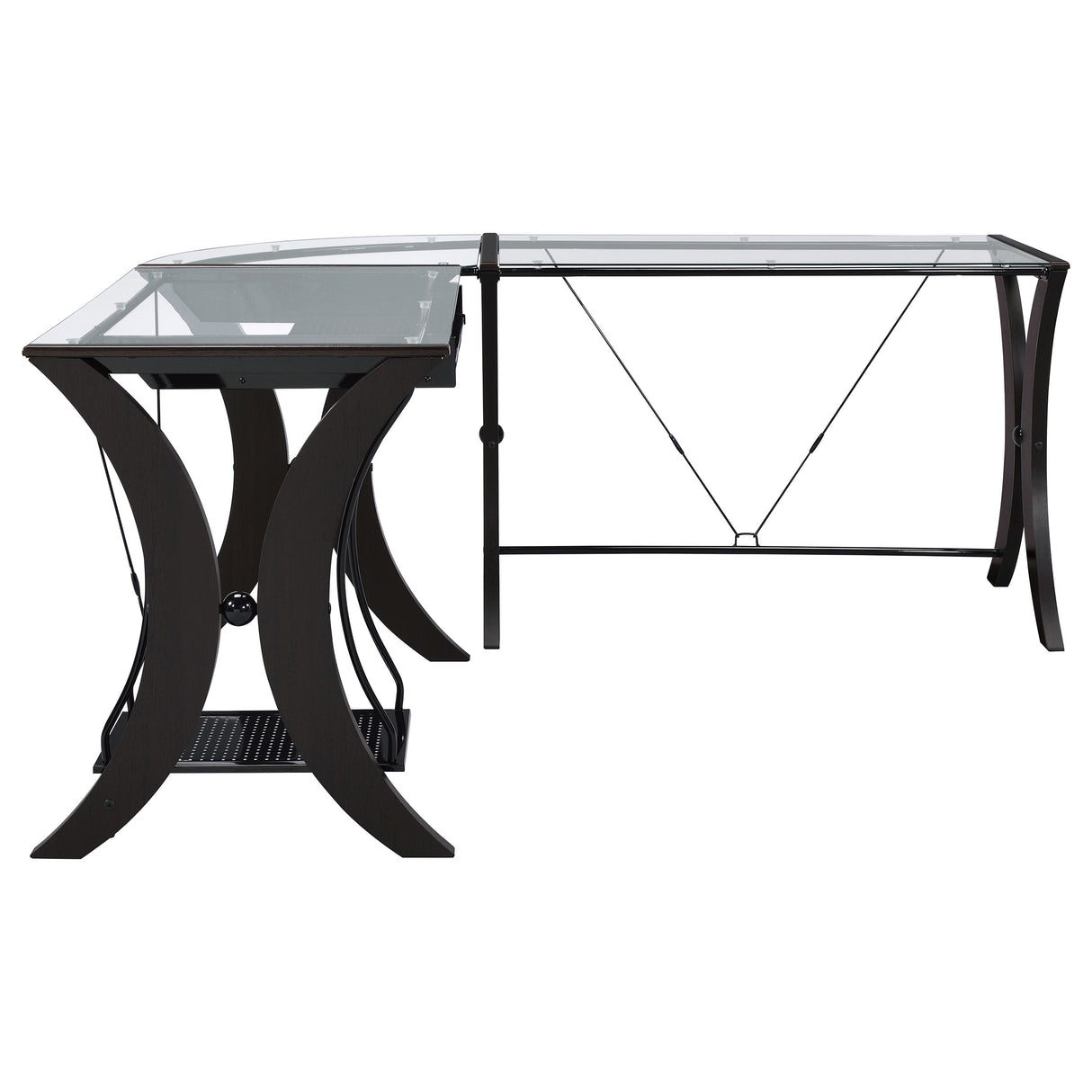 Monterey 3-Piece L-Shaped Computer Desk Set Cappuccino