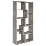 Theo 10-Shelf Bookcase Weathered Grey