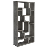 Howie 10-Shelf Bookcase Weathered Grey