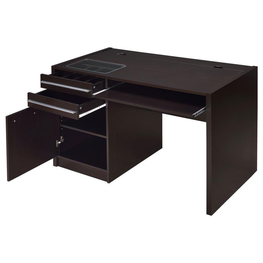 Halston Rectangular Connect-It Office Desk Cappuccino