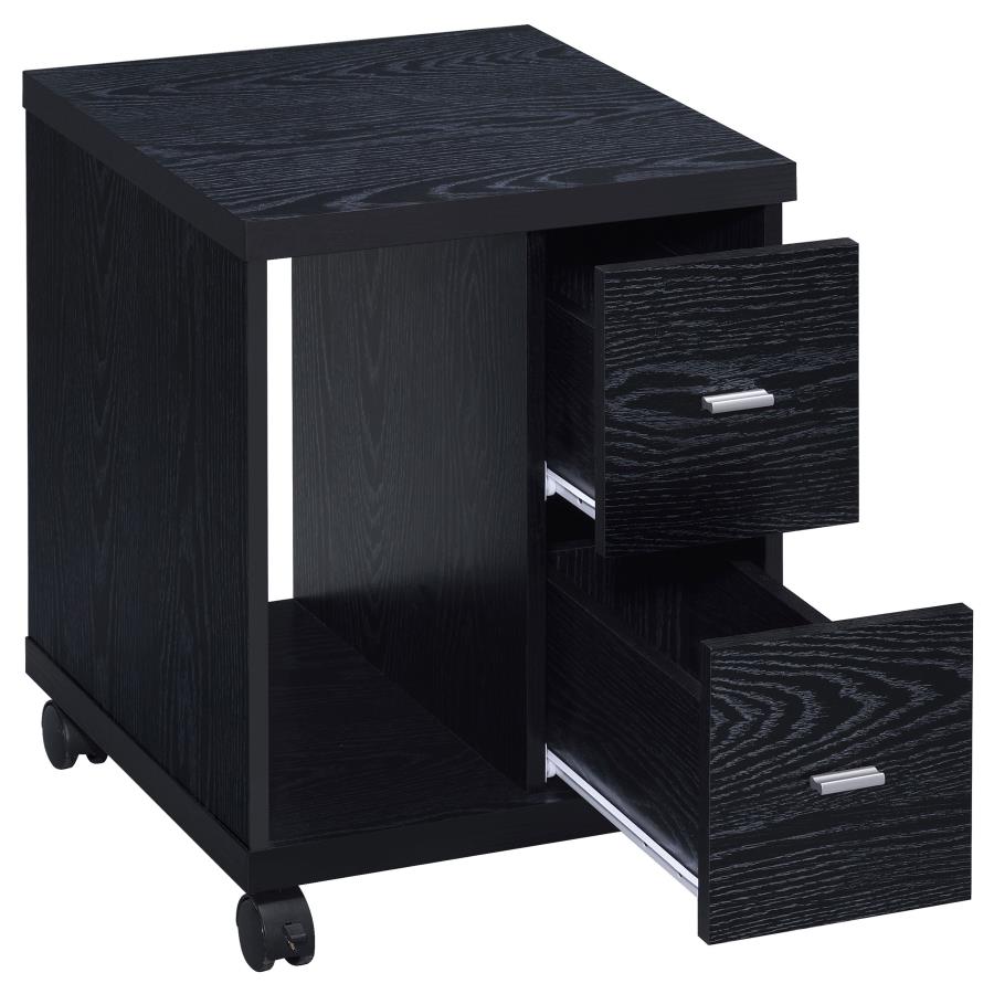 Russell 2-Drawer Cpu Stand Black Oak