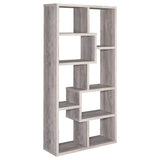 Theo 10-Shelf Bookcase Grey Driftwood