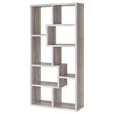 Theo 10-Shelf Bookcase Grey Driftwood