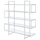 5-Shelf Bookcase Chrome And Clear