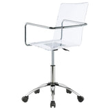 Amaturo Office Chair With Casters Clear And Chrome