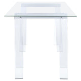 Amaturo Clear 59-Inch Glass Top Acrylic Writing Desk