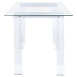 Amaturo Clear 59-Inch Glass Top Acrylic Writing Desk