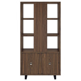 Maddox 71-inch 3-shelf Cabinet Bookcase Walnut
