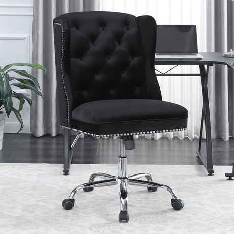 Julius Upholstered Tufted Office Chair Black And Chrome