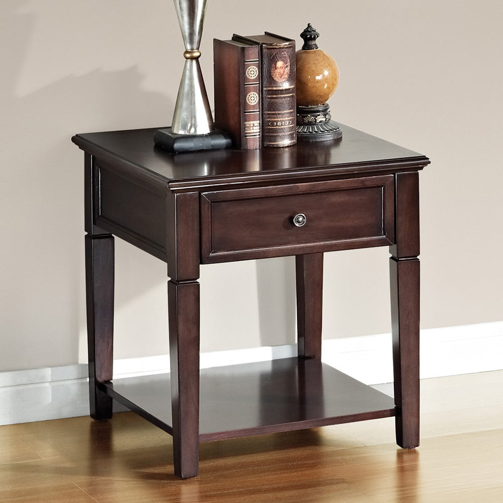 Malachi Walnut Finish End Table
