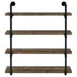 Elmcrest 40-Inch Wall Shelf Black And Rustic Oak