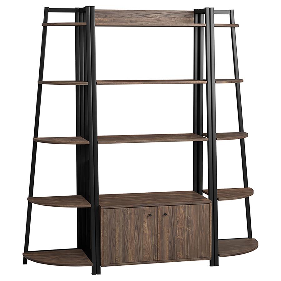 Jacksonville 3-Piece Bookcase With Cabinet Aged Walnut