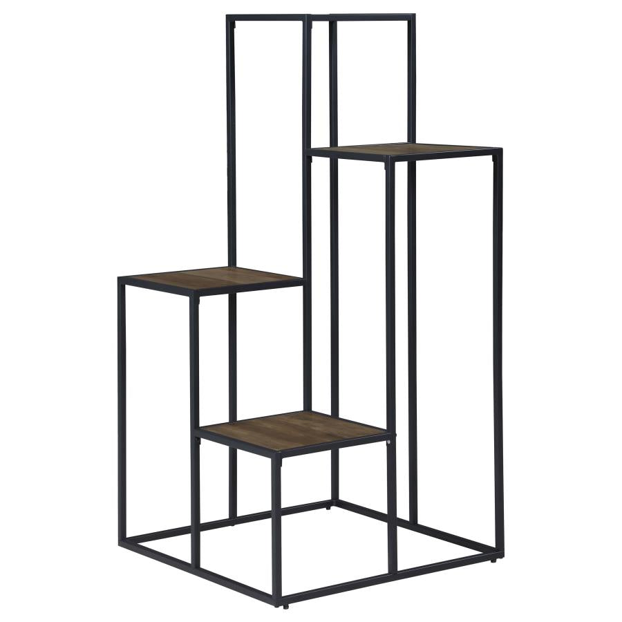 Rito 4-Tier Display Shelf Rustic Brown And Black