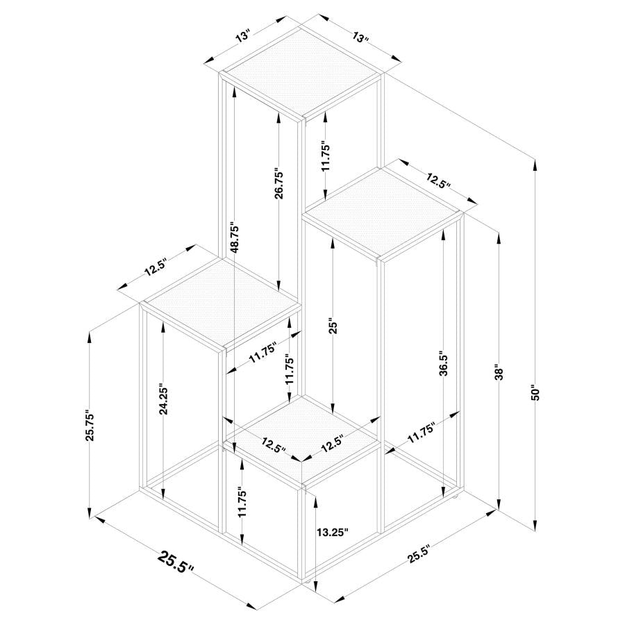 Rito 4-Tier Display Shelf Rustic Brown And Black