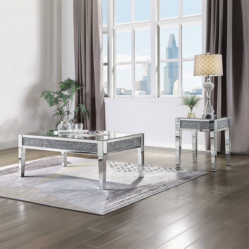 Noralie Mirrored & Faux Diamonds Coffee Table