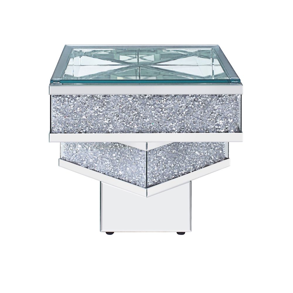 Noralie Mirrored & Faux Diamonds End Table