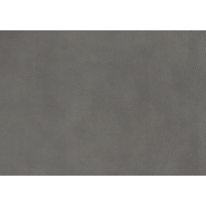 Aram Gray Faux Leather Double Reclining Sofa with Center Drop-Down Cup Holders, Receptacles, Hidden Drawer and USB Ports