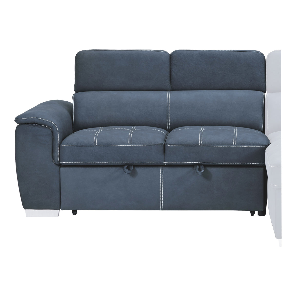 Ferriday 2-Piece Sectional With Adjustable Headrests, Pull-Out Bed And Right Chaise Hidden Storage