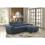 Ferriday 2-Piece Sectional With Adjustable Headrests, Pull-Out Bed And Right Chaise Hidden Storage