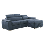 Ferriday 2-Piece Sectional With Adjustable Headrests, Pull-Out Bed And Right Chaise Hidden Storage