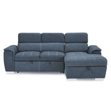 Ferriday 2-Piece Sectional With Adjustable Headrests, Pull-Out Bed And Right Chaise Hidden Storage