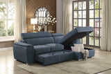 Ferriday 2-Piece Sectional With Adjustable Headrests, Pull-Out Bed And Right Chaise Hidden Storage