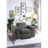 Ferriday Gray Chair with Pull-out Ottoman