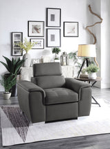 Ferriday Gray Chair with Pull-out Ottoman
