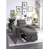 Ferriday Gray Chair with Pull-out Ottoman